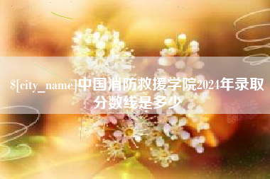 曹县中国消防救援学院2024年录取分数线是多少