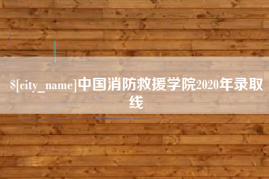 曹县中国消防救援学院2020年录取线