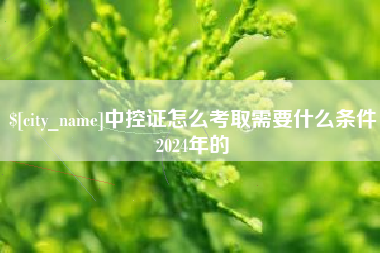 曹县中控证怎么考取需要什么条件2024年的