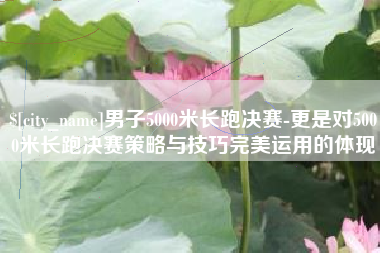 曹县男子5000米长跑决赛-更是对5000米长跑决赛策略与技巧完美运用的体现