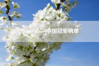 曹县中国冠军榜单